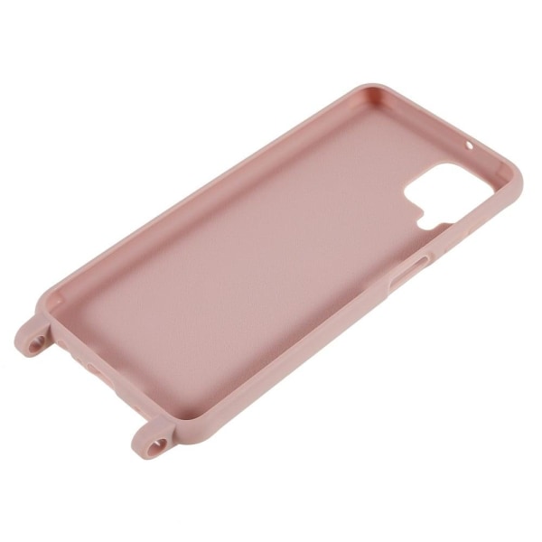 Tyndt TPU-etui med mat finish og justerbar strop til Samsung Galaxy A12 5G - Dyb Pink Pink