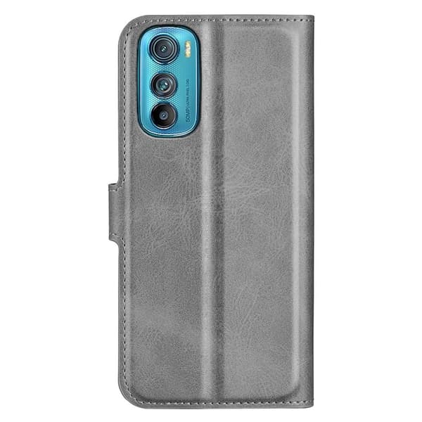 Motorola Edge 30 nahkainen lompakokkotelo - Harmaa Silver grey