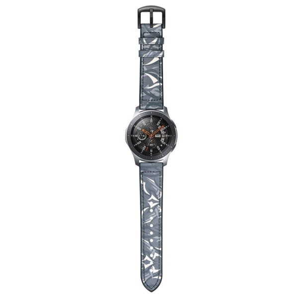 Samsung Galaxy Watch (46mm) cowhide leather watc band - Grey Silvergrå