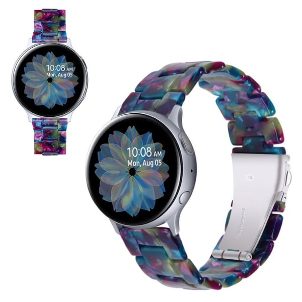 Samsung Galaxy Watch (42mm) / Aktivt marmorliknande klockarmband - Lila / Grön Lila