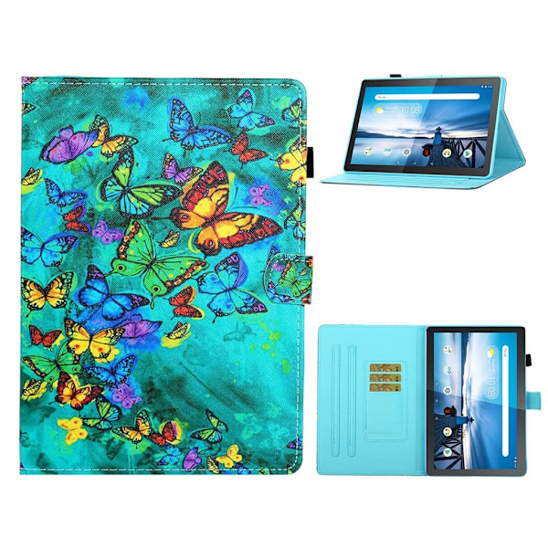 Lenovo Tab M10 / M10 FHD Plus Cool Mønster Læder Etui - Sommerfugle Multicolor