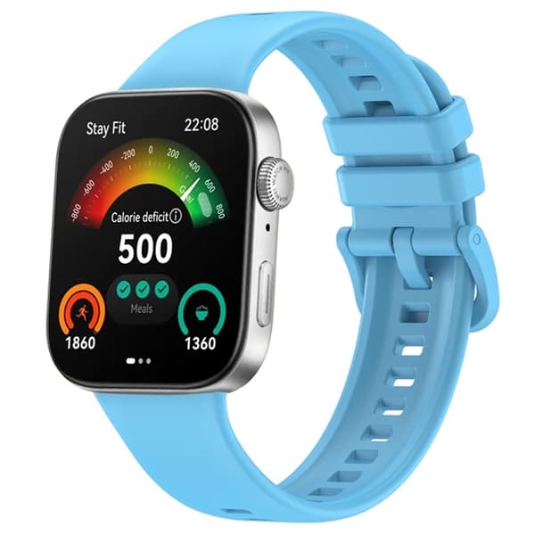 Huawei Watch Fit 3 Replacement Wrist bandsoft Silicone Watch Strap - Sky Blue Blå