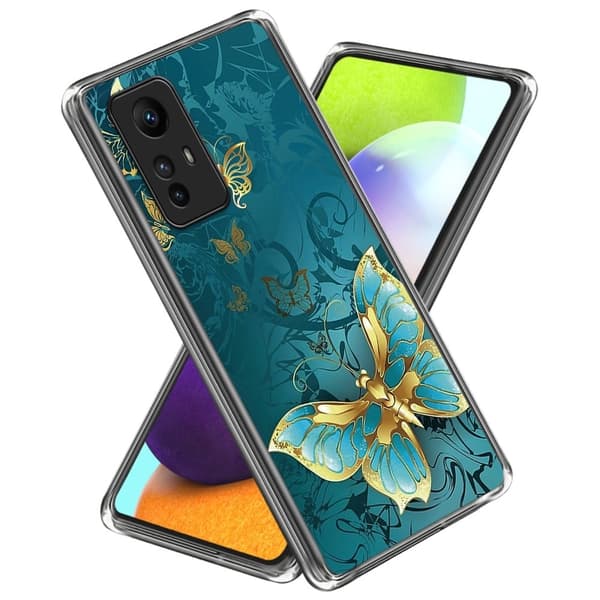 Deco Xiaomi Redmi Note 12S kotelot - Kultainen Perhonen Blue