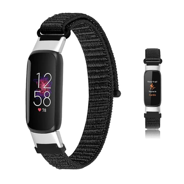 Fitbit Luxe klockarmband i nylonväv - Svart Svart