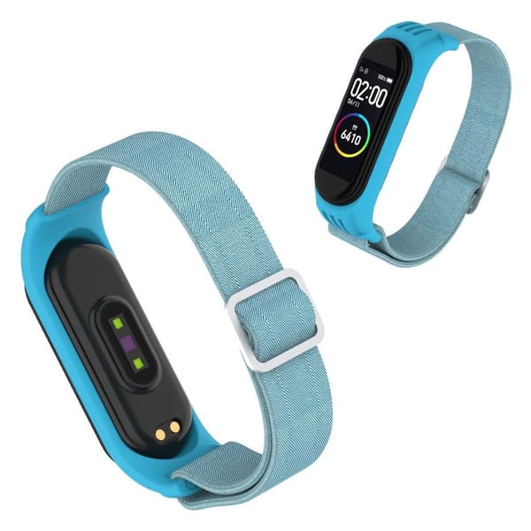 Xiaomi Mi Smart Band 6 / 5 nylon urrem - Lyseblå Blue