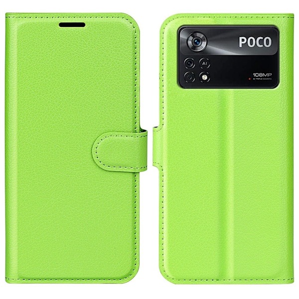 Classic Xiaomi Poco X4 Pro 5G flip kuoret - Vihreä Green
