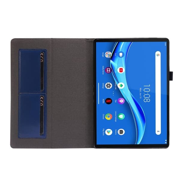 Crazy Horse Lenovo Tab M10 Lær Flippetui - Blå Blue