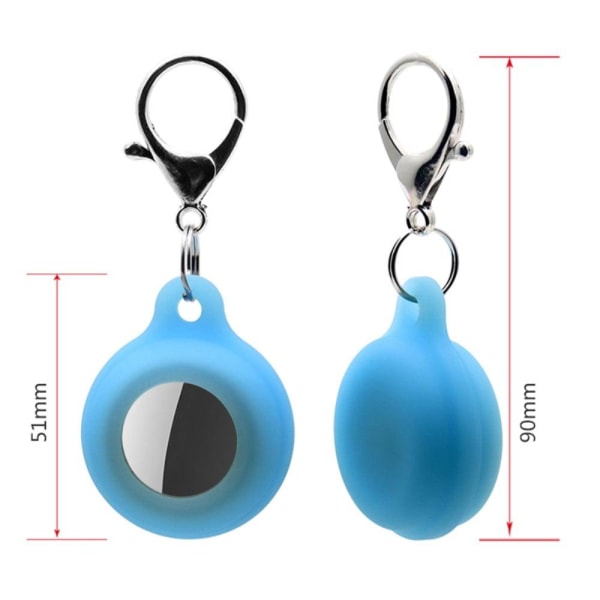 AirTags luminous silicone cover with keychain - Luminous Blue Blå