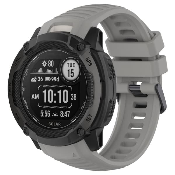 Garmin Instinct 2X silikonrem - Grå Silvergrå
