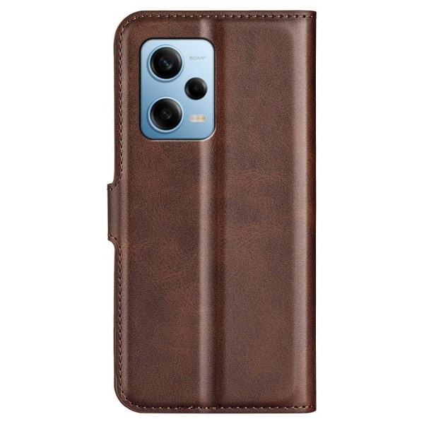 Hållbart konstläder Xiaomi Redmi Note 12 Pro fodral med plånbok - Brun Brun