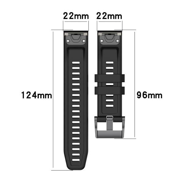 Klockarmband i silikon för Garmin- och Coros-klockor - Grå Silvergrå