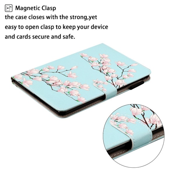 iPad (2018) / (2017) mönstrat flipfodral i läder - Plommonblomma Rosa