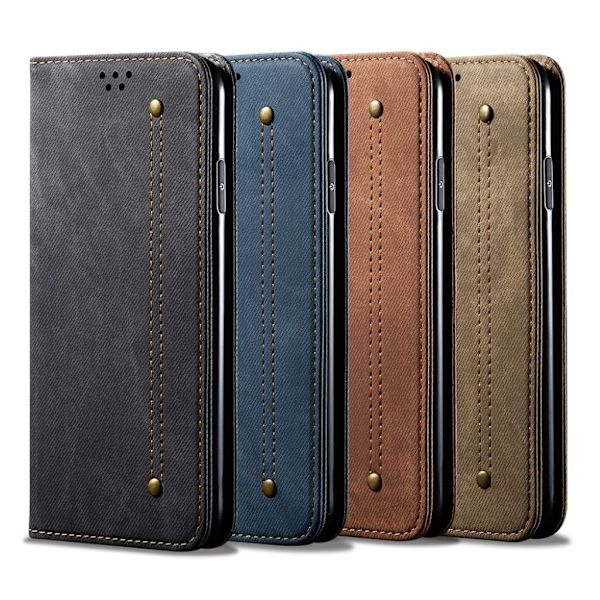 Jeans iPhone 12 Pro Max flip case - Musta Black