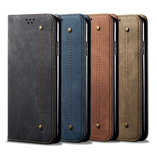Jeans iPhone 12 Pro Max flip etui - Sort Black