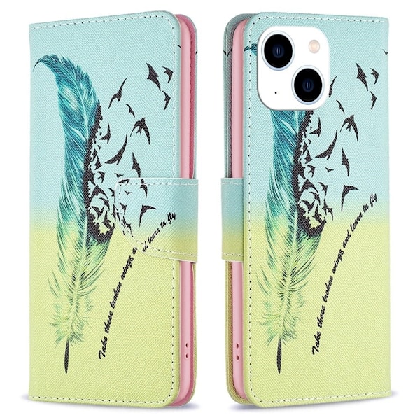 Wonderland iPhone 14 flip etui - Fjer Green