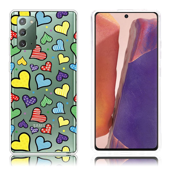 Deco Samsung Galaxy Note 20 Etui - Love Hjeter Multicolor