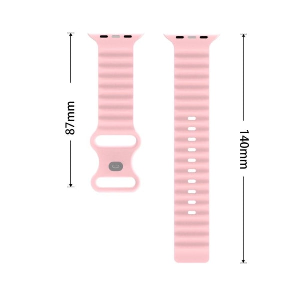 Apple Watch Series 8 (45mm) / Watch Ultra ocean band style silikone urrem - Lyserød Pink