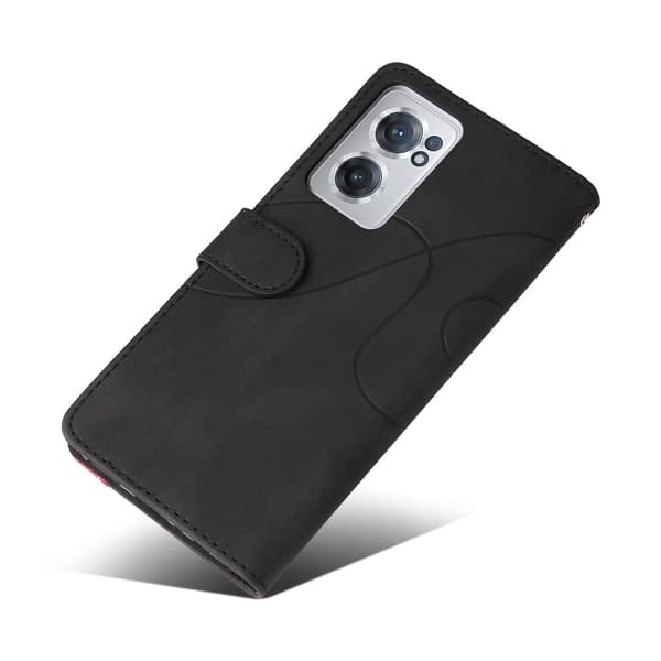 Teksturert læretui med stropp for OnePlus Nord CE 2 5G - Svart Black