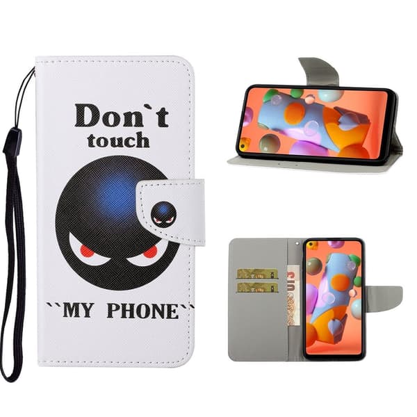 Wonderland Samsung Galaxy A21s Flippetui - Don't Touch My Phone White