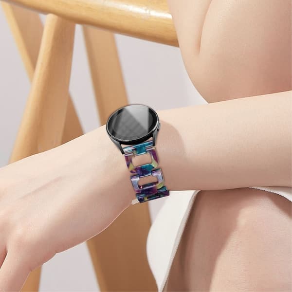 Urrem af harpiks i rustfrit stål til Samsung Galaxy Watch 4 - Lilla / Grøn Green