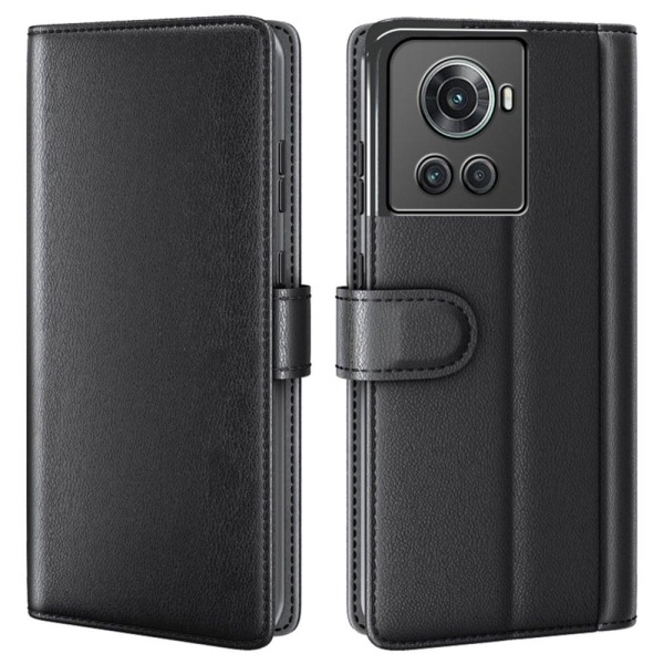 Aito nahkakotelo luottokorttipaikoilla OnePlus 10R / OnePlus Ace - Musta Black