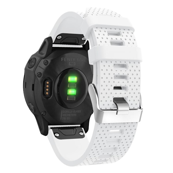 Garmin Fenix 6S snyggt klockarmband i silikon - Vit Vit
