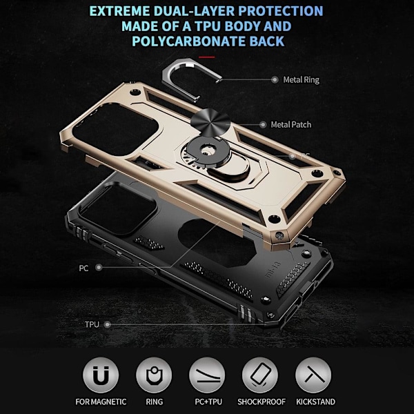 Bofink Combat Xiaomi 13 Suojakotelo - Kulta Gold