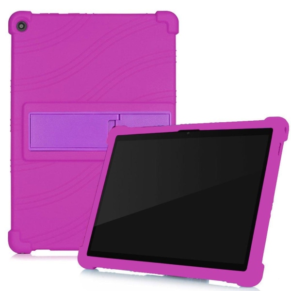 Silicone slide-out kickstand design case for Lenovo Tab M10 FHD Purple