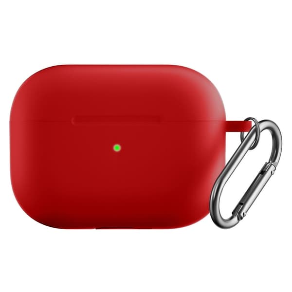 AirPods Pro 2 silikonetui med karabinkrok - Rød Red