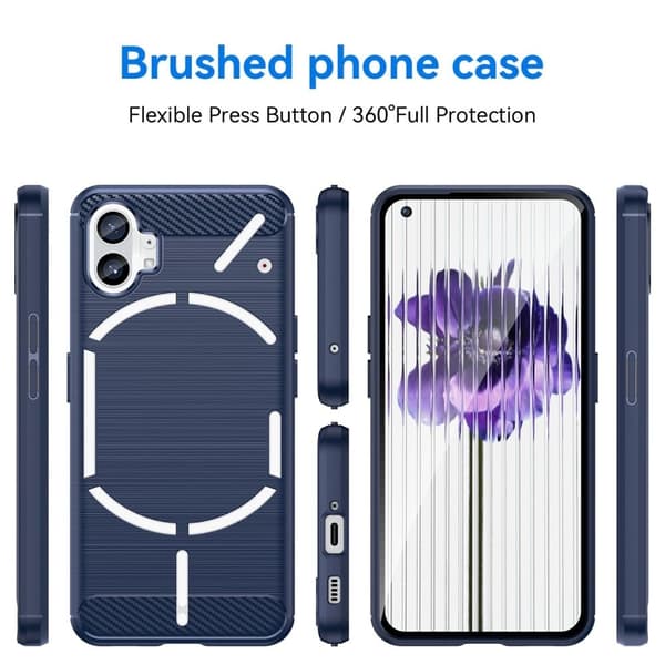 Carbon Flex Nothing Phone (1) deksel - Blå Blue