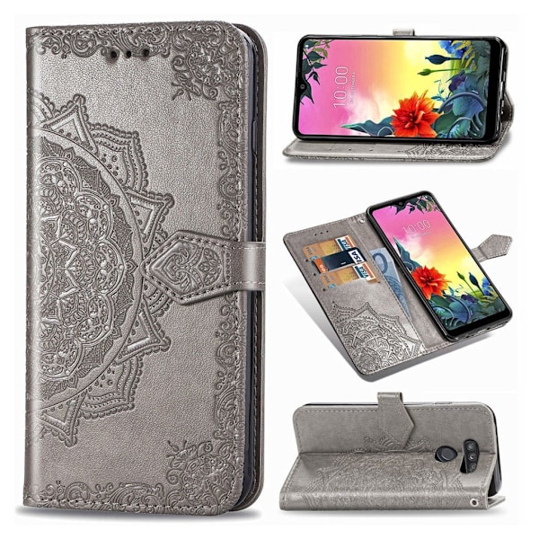Mandala läder LG K50S fodral - Silver/Grå Silvergrå