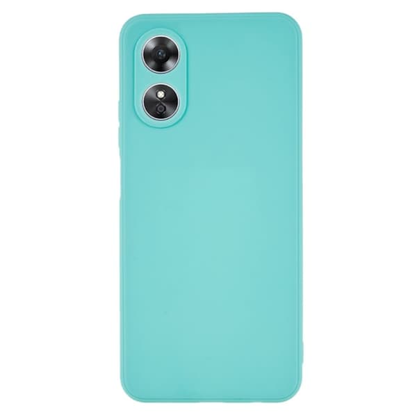 Mikrofiberforet blødt gummi Oppo A17 cover - Babyblå Blue
