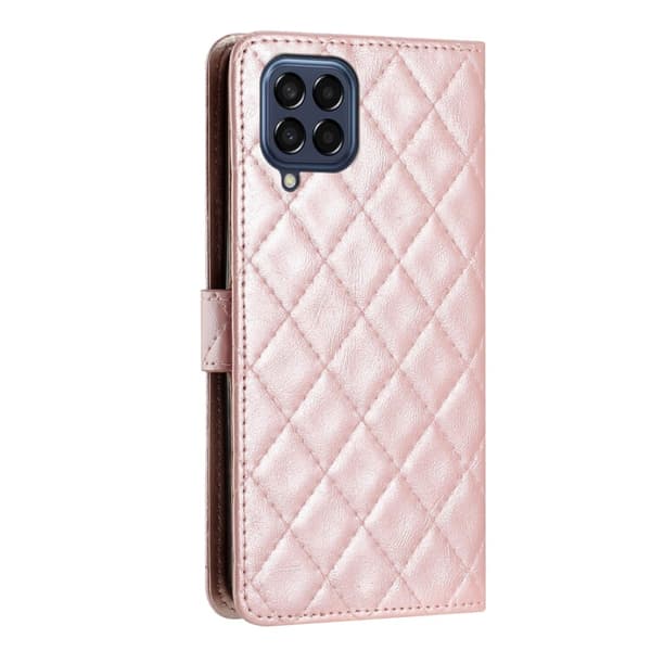 Funktionelt Samsung Galaxy M33 5G rombe etui med pung Pink