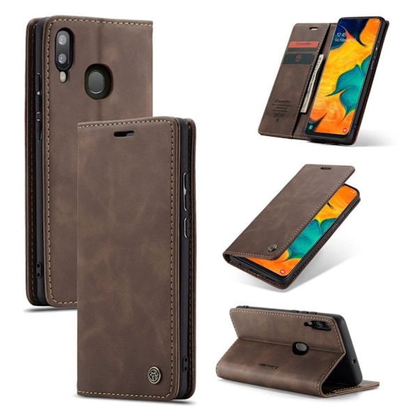 CaseMe Samsung Galaxy A40 Vintage kotelot - Kahvi Brown