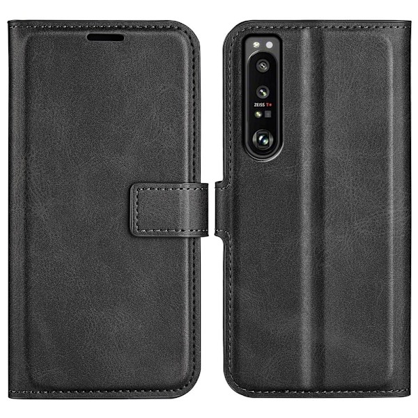 Sony Xperia 1 IV læderetui med pung - Sort Black