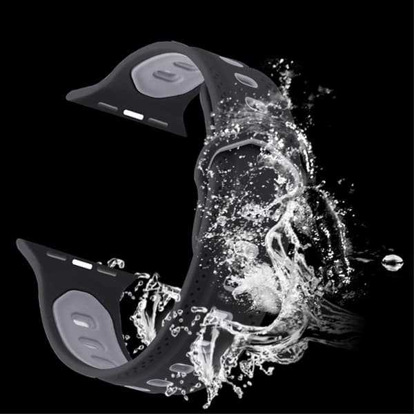 Apple Watch (41 mm) tofarget klokkerem i silikon - Svart / Grå Black