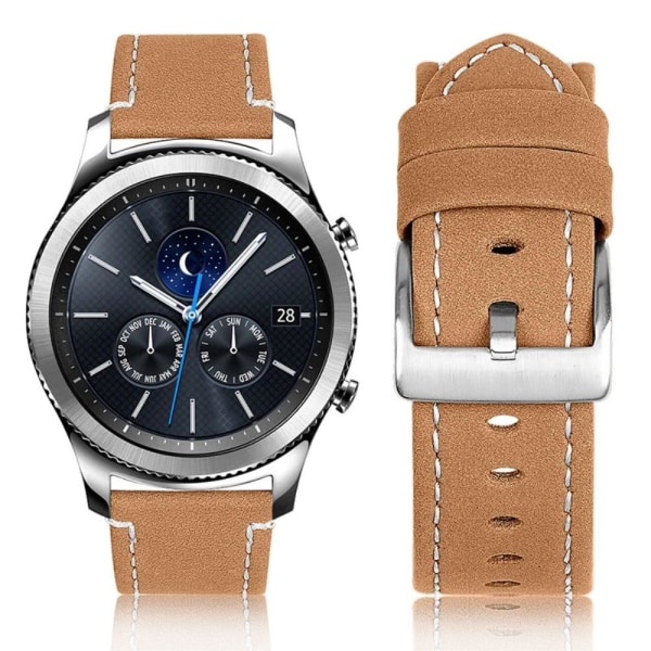 Honor MagicWatch 2 46mm pehmeä naudannahkakellon hihna - Matta Kahvi Brown