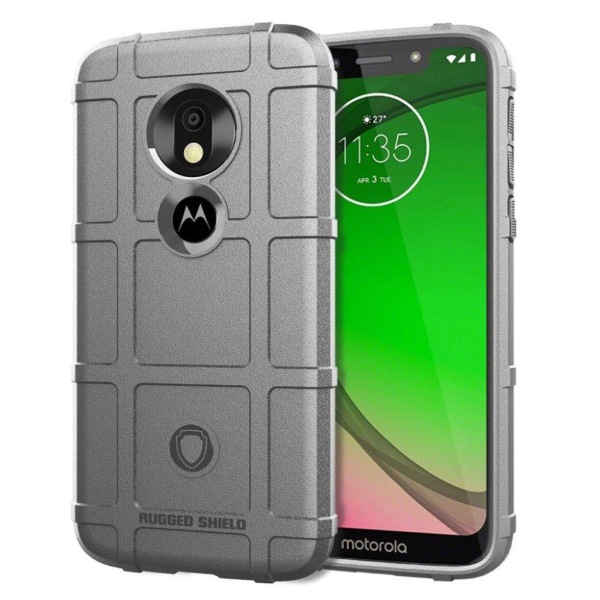 Motorola Moto G7 Play anti-chok gitter etui - Grå Silver grey