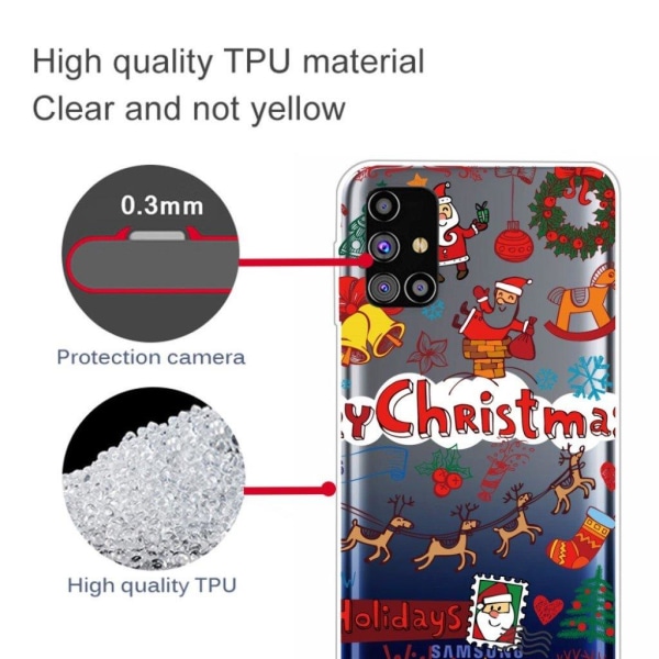 Joulu Samsung Galaxy M51 tapauksessa - Joulu Tarroja Multicolor