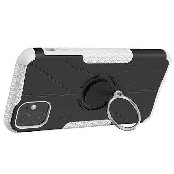 Kickstand-skydd med magnetisk platta för iPhone 11 - Vit Vit