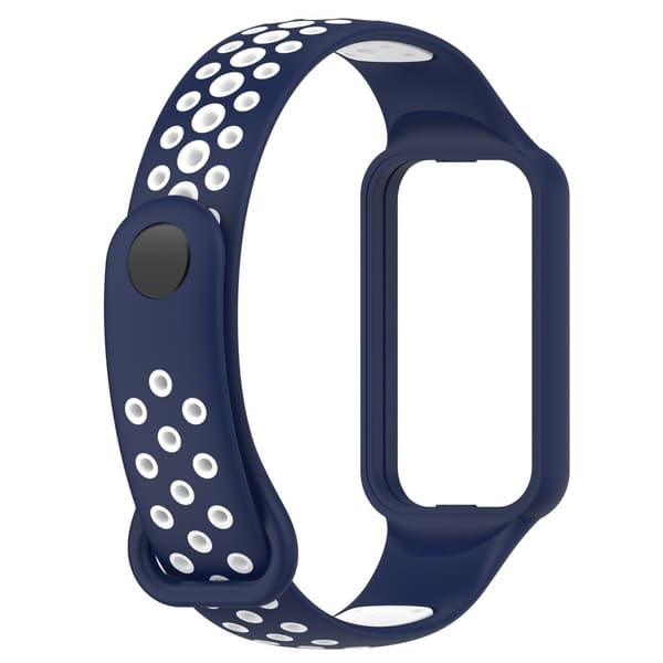 Xiaomi Redmi Band 2 dubbelfärgad silikonrem med skydd - Blå / Vit Blå