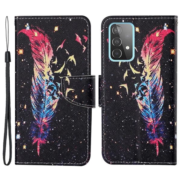 Wonderland Samsung Galaxy A33 5G Flip Etui - Fjer Multicolor