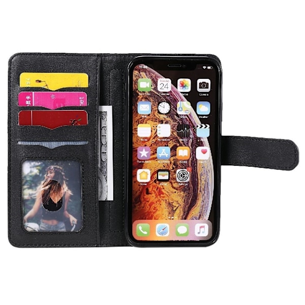 10-slot Lommebok Etui til iPhone Xr - Svart Black