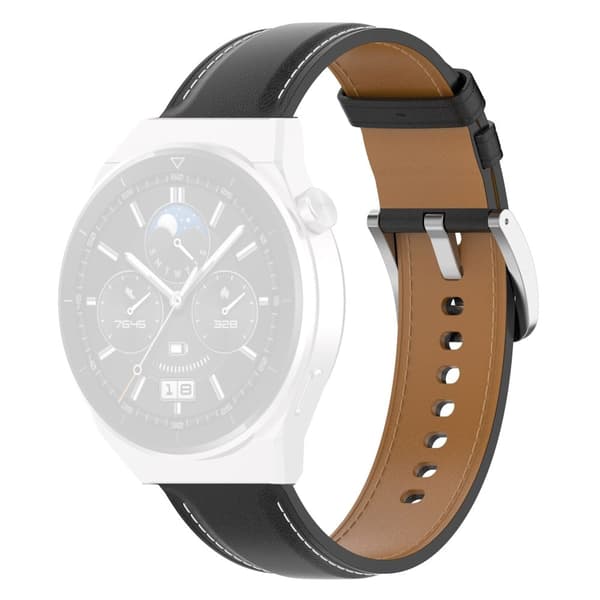 Samsung Galaxy Watch 5 / 5 Pro / Watch 4 urrem i ægte læder - Sort Black