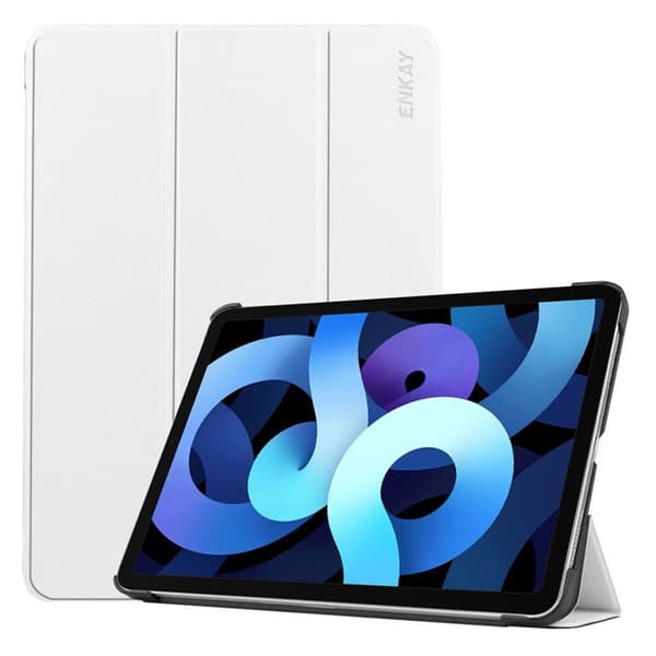 ENKAY tri-fold iPad Air (2020) / Pro 11 inch (2018) läder fodral - vit Vit