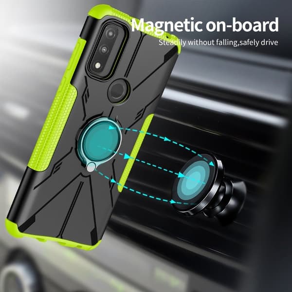 Kickstand-cover med magnetisk plade til Motorola G Pure - Blå Blue