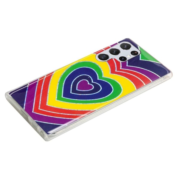 Deco Samsung Galaxy S23 Ultra Suojakotelo - Electroplated Heart Multicolor