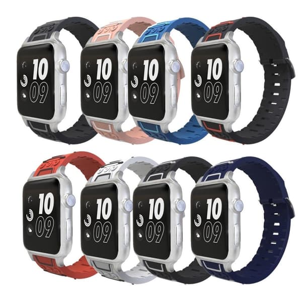 Apple Watch Series 4 40mm ECG mønster silikone Urrem - Sort / Hvid Black