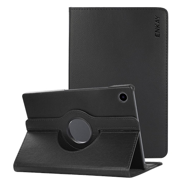 HAT-PRINCE Samsung Galaxy Tab A8 10.5 (2021) litchi tekstuuri nahkakotelo - Musta Black
