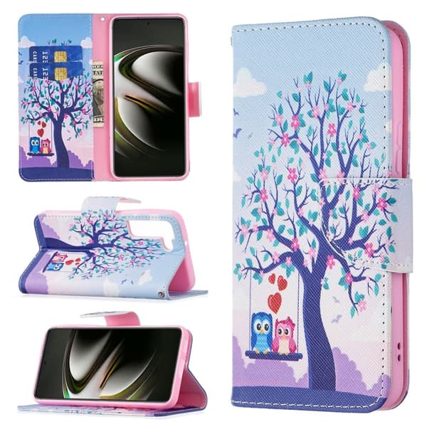 Wonderland Samsung Galaxy S22 Flip Etui - To Ugler Multicolor